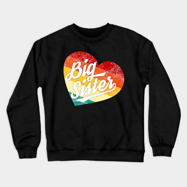 Retro Vintage Big Sister Crewneck Sweatshirt by Jennifer